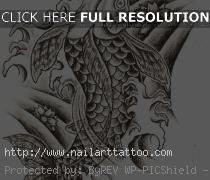 Koi Fish Tattoos Designs Black And White