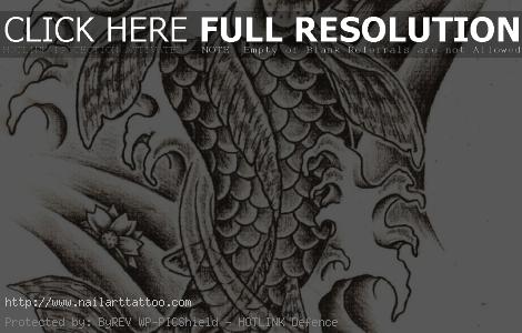 Koi Fish Tattoos Designs Black And White