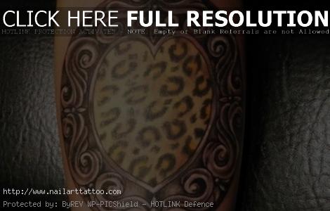 Leopard Print Heart Tattoos