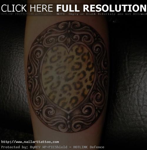 Leopard Print Heart Tattoos