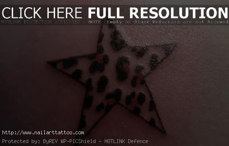 Leopard Print Star Tattoos