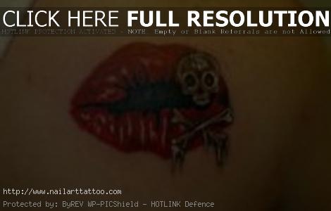 Lips And Skull Tattoos
