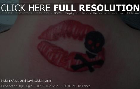 Lips With Skull Tattoos