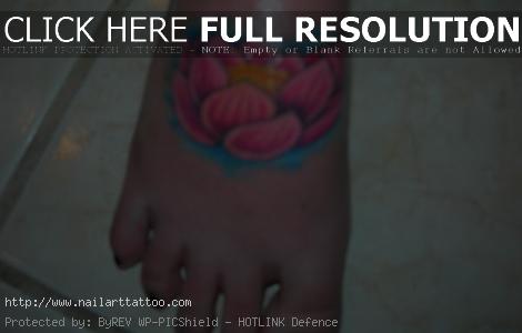 Lotus Flower Tattoos Foot