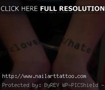 Love Hate Tattoos Designs