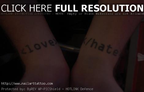 Love Hate Tattoos Designs