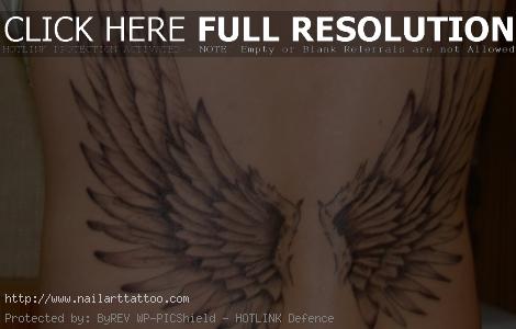 Lower Back Angel Wing Tattoos