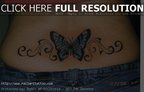 Lower Back Butterfly Tattoos For Women