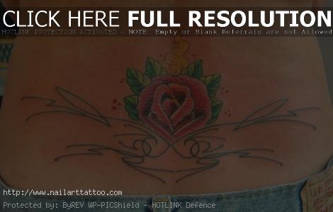 Lower Back Flower Tattoos For Women