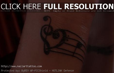 Music Clef Heart Tattoos