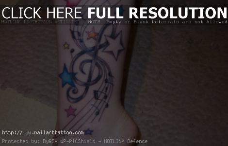 Music Note And Star Tattoos