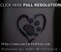 Paw Print And Heart Tattoos