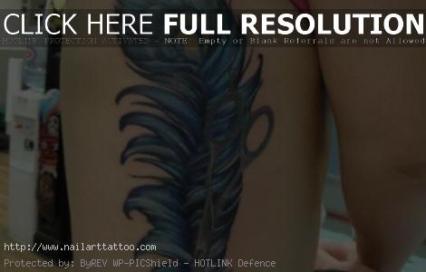 Peacock Feather Tattoos On Ribs
