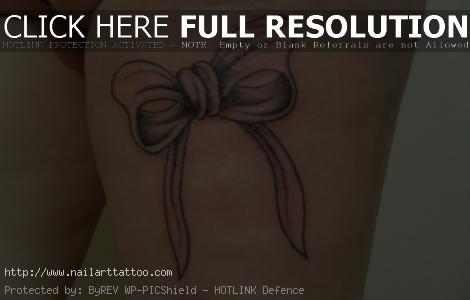 Pink Bow Tattoos Images