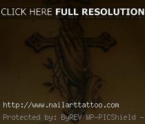 Praying Hands With Rosary And Cross