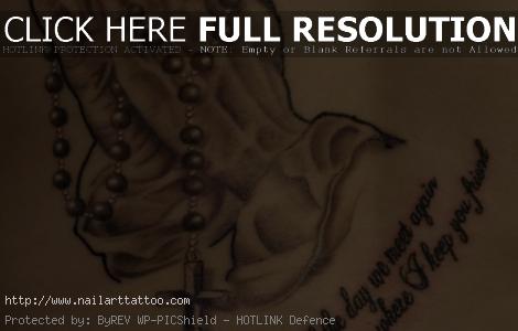 Praying Hands With Rosary Beads Tattoos