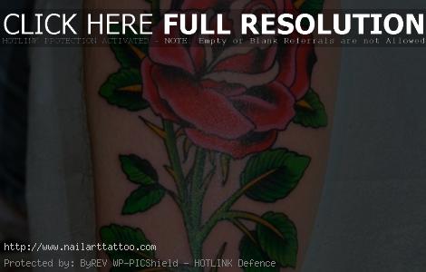 Rose Leg Tattoos Designs