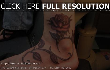 Rose Tattoos On Ankle