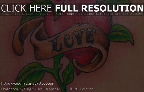 Rose With Heart Tattoos