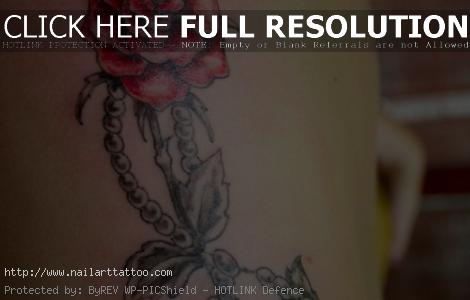 Rose With Rosary Beads Tattoos
