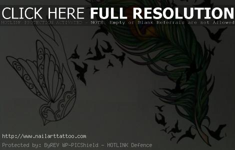 Single Feather Tattoos Designs