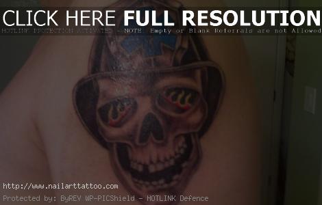 Skull And Fire Tattoos