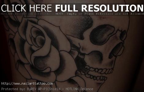 Skull And Rose Tatto