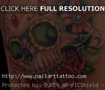 Skull And Rose Tattoos