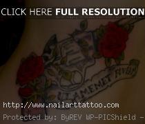 Skull Rose And Gun Tattoos