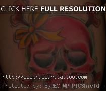 Skull With Pink Bow Tattoos