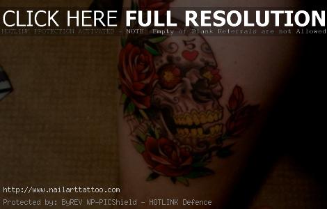 Sugar Skull Tattoos Roses