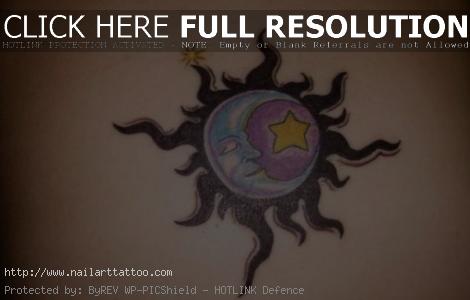 Sun And Star Tattoos Designs
