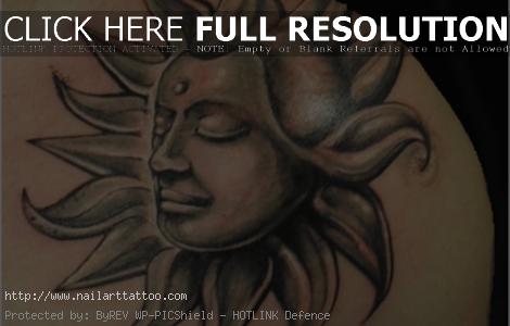 Sun On Shoulder Tattoos