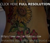 Sunflower And Ladybug Tattoos