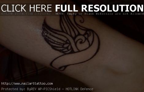 Swallow Tattoos With Banner