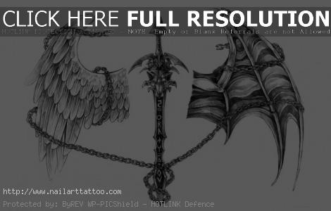 Sword With Wings Tattoos