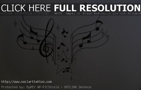 Tattoos Of Music Notes Designs