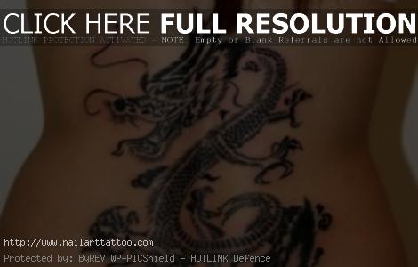 Dragon Lower Back Tattoos Women