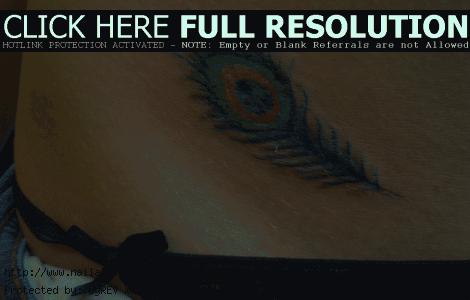 Feather Tattoos For Girls On Hip