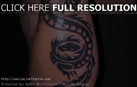 Tribal Dragon Arm Tattoos For Men