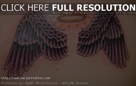 Angel Wings With Halo Tattoo Designs