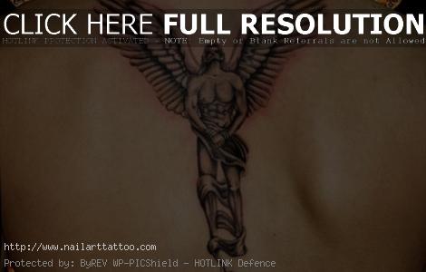 Angel With Sword Tattoos For Men