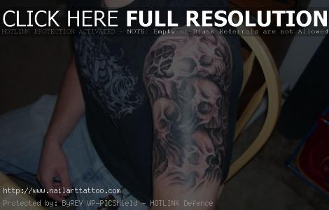 Half Sleeve Skull Tattoos