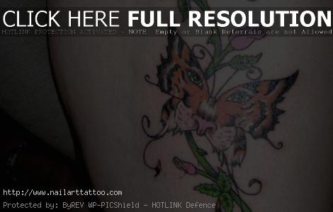 Tiger Butterfly Tattoos Designs