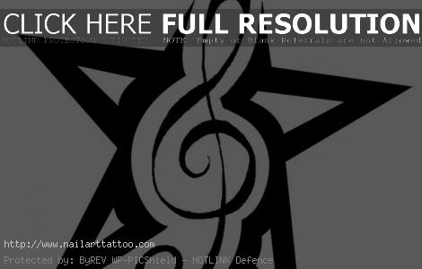 Treble Clef Star Tattoos