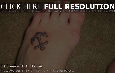 anchor tattoo on foot
