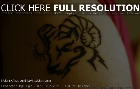 tribal aries ram tattoo designs