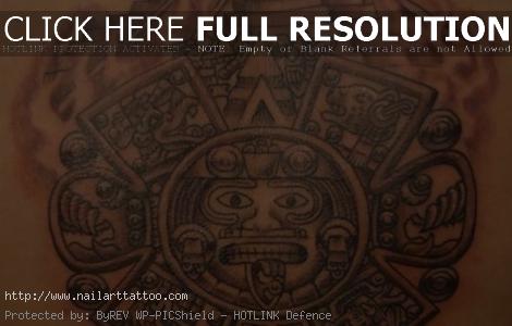 3d aztec calendar tattoo