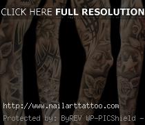 arm sleeve tattoos black and grey