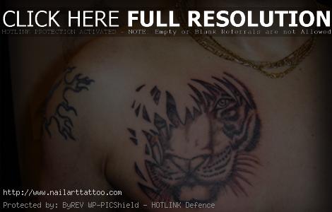 asian tiger tattoo on chest